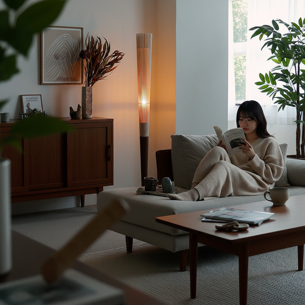 暮らしに寄り添う灯り。m-fl14 moare フロアーランプ nido(ニド)で叶える、心地よい北欧スタイル