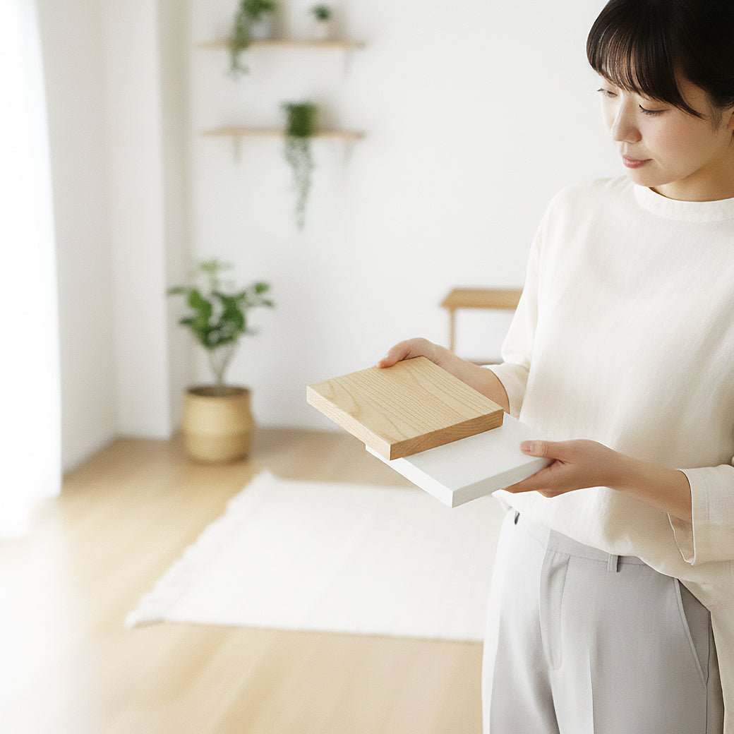 miionオリジナル天板サンプル、岐阜の工場で完成しました。 - miion|北欧ナチュラルモダン家具・インテリア通販 miion(ミオン)