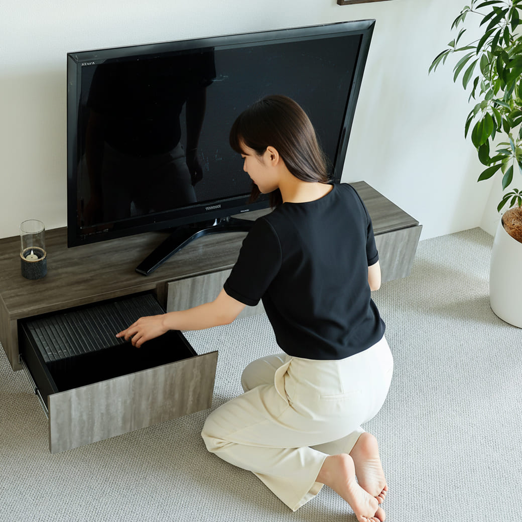 m-tv04 テレビボード Selloc(セロク)ダークグレー