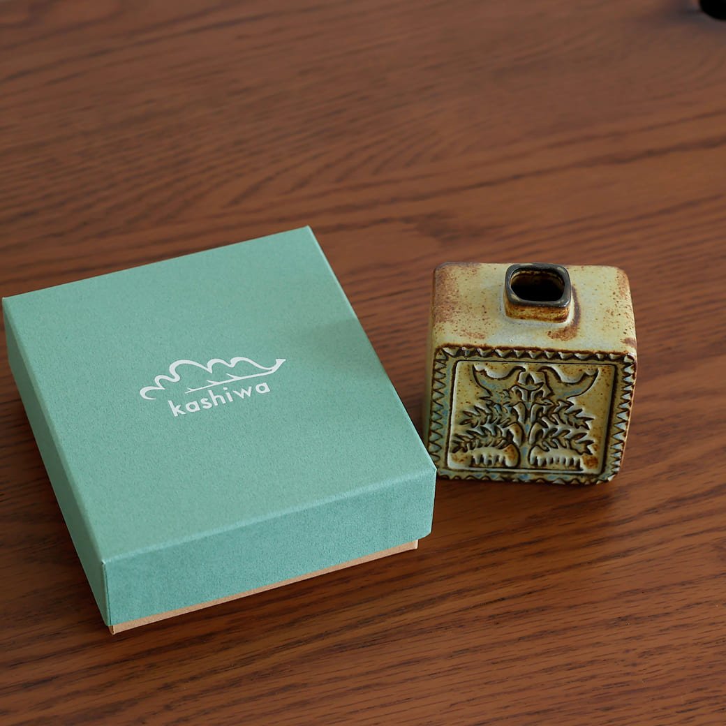 m-fv03 フラワーベース かしわ窯 Vase Bird Square - miion|北欧ナチュラルモダン家具・インテリア通販 miion(ミオン)