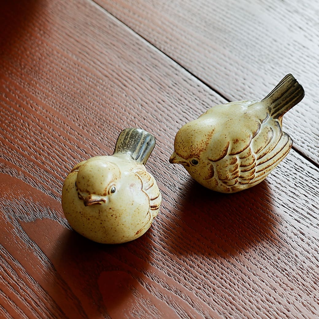 m-ob14 オブジェ かしわ窯 Small Bird(2個セット) - miion|北欧ナチュラルモダン家具・インテリア通販 miion(ミオン)