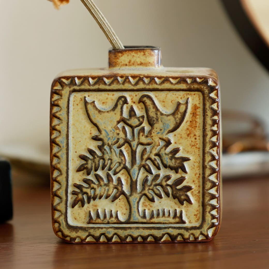 m-fv03 フラワーベース かしわ窯 Vase Bird Square - miion|北欧ナチュラルモダン家具・インテリア通販 miion(ミオン)