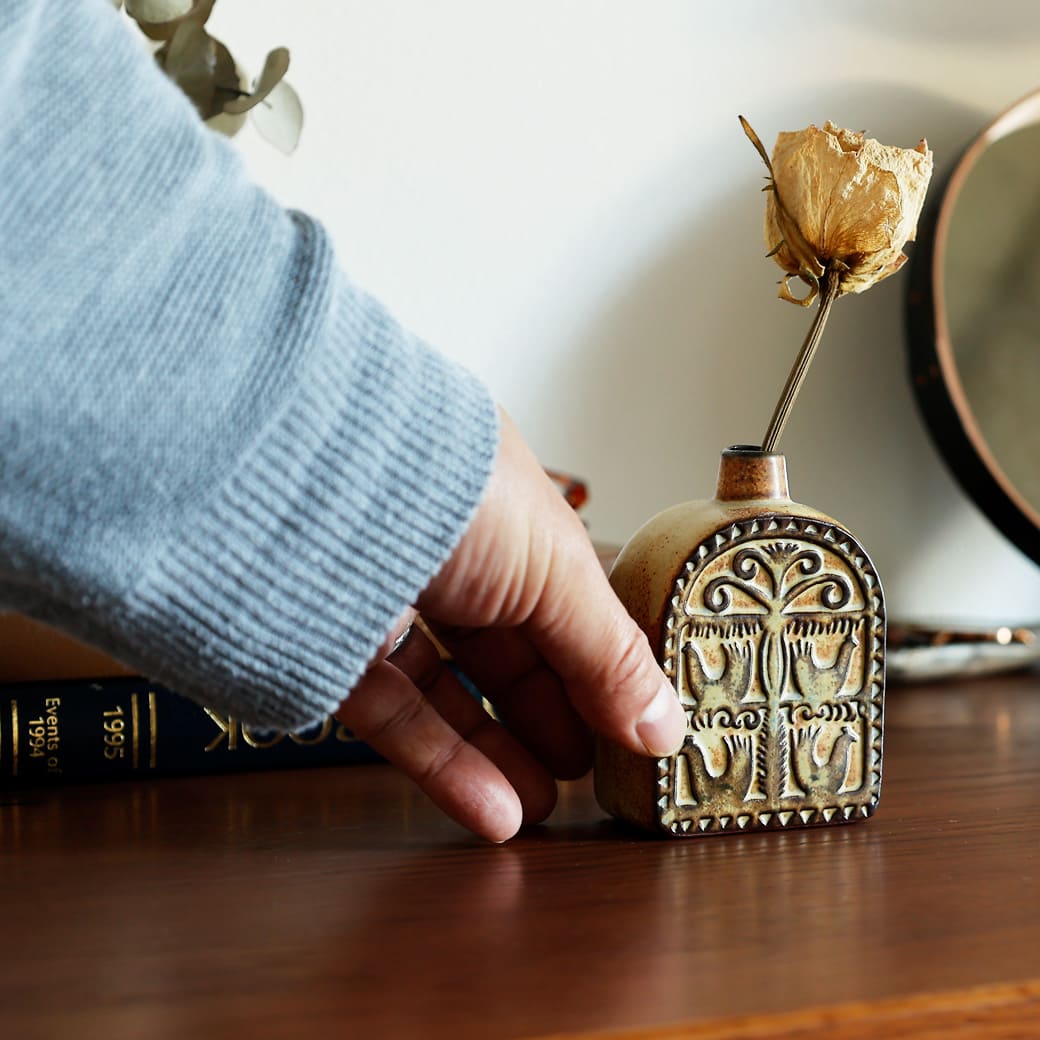 m-fv01 フラワーベース かしわ窯 Vase Bird Bell Shape - miion|北欧ナチュラルモダン家具・インテリア通販 miion(ミオン)