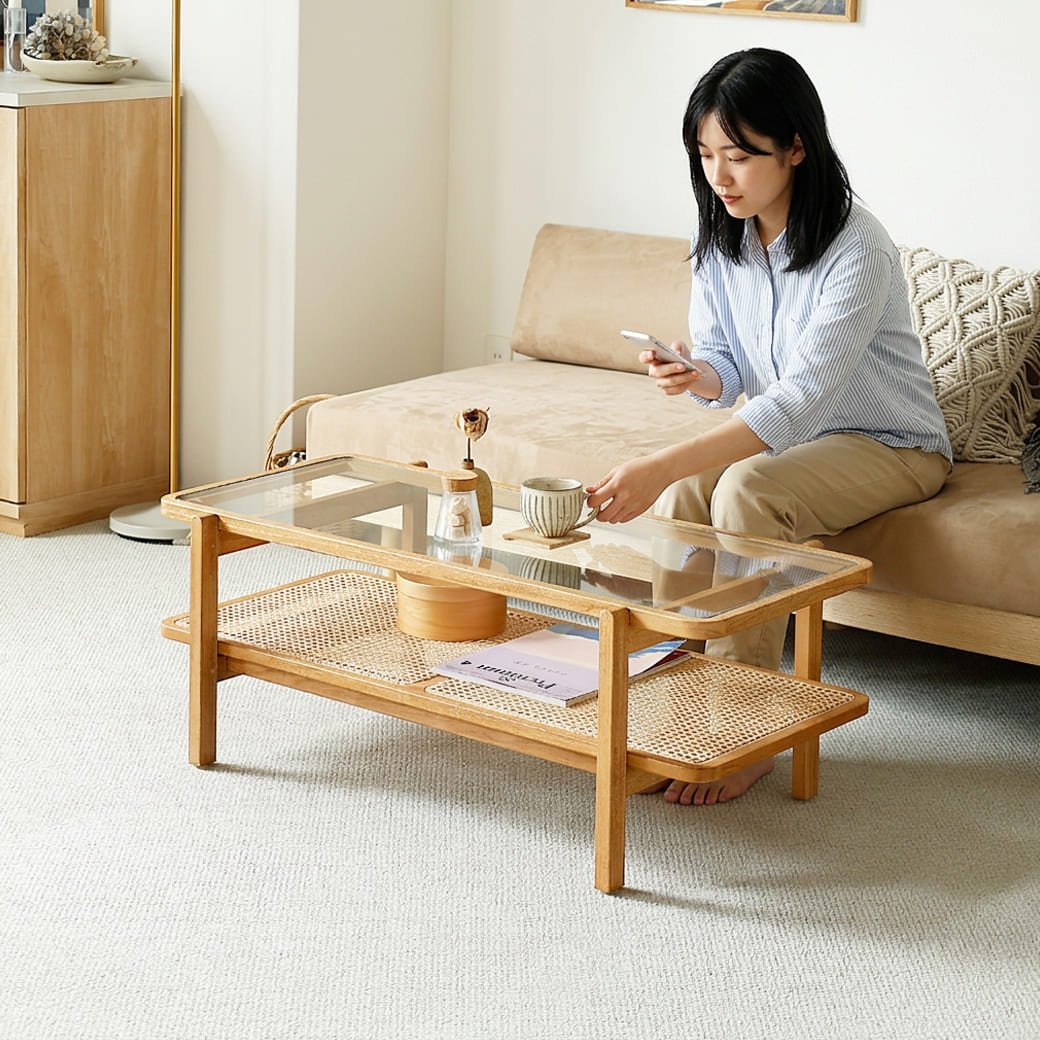 m-st10 ガラスセンターテーブル Kalm(カルム) - miion|北欧ナチュラルモダン家具・インテリア通販 miion(ミオン)