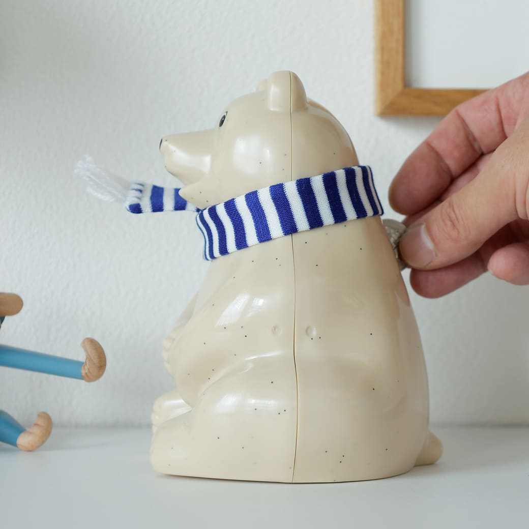 m-ob11 PLASTEP Polar Bear Money Box(白くま貯金箱)