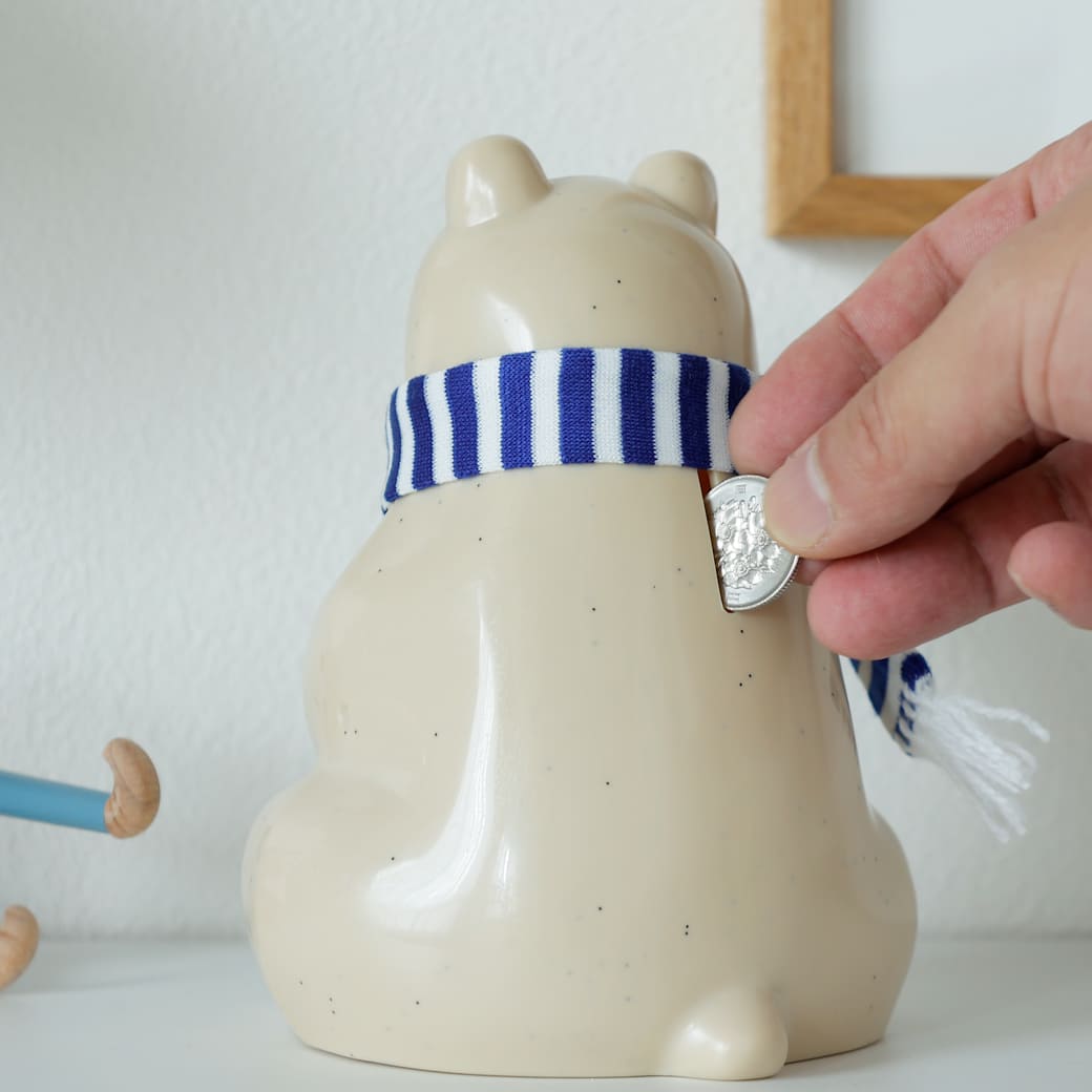 m-ob11 PLASTEP Polar Bear Money Box(白くま貯金箱)