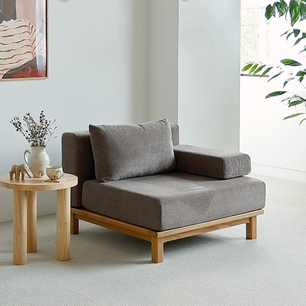 m - sf06 SIEVE rect unit sofa 1人掛けタイプ ライトブラウン - miion|北欧ナチュラルモダン家具・インテリア通販 miion(ミオン)