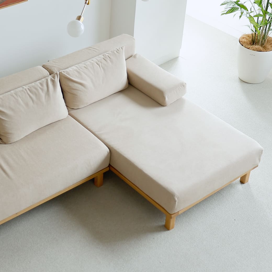 m - sf08 SIEVE rect unit sofa ロングタイプ ライトブラウン - miion|北欧ナチュラルモダン家具・インテリア通販 miion(ミオン)