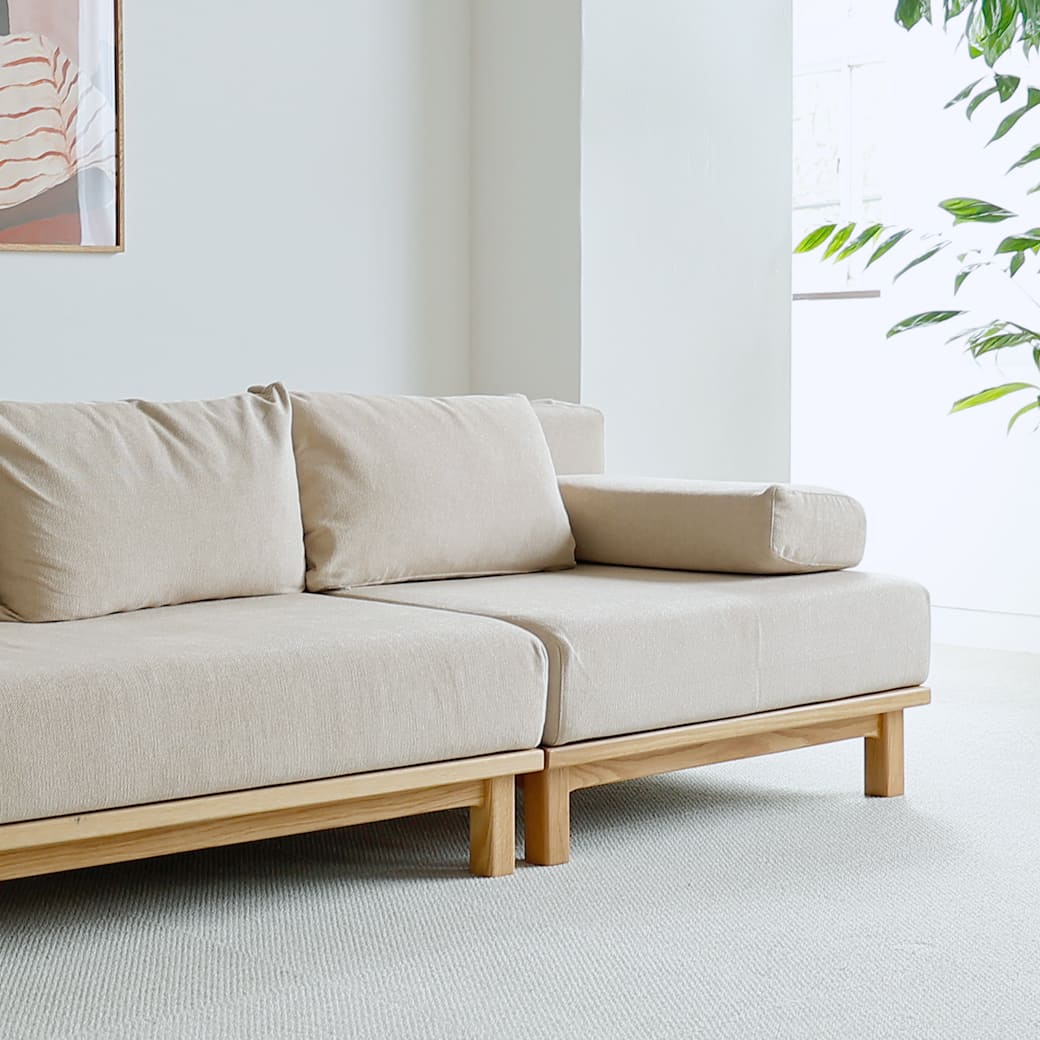 m - sf11 SIEVE rect unit sofa 3人掛けセット ライトブラウン - miion|北欧ナチュラルモダン家具・インテリア通販 miion(ミオン)