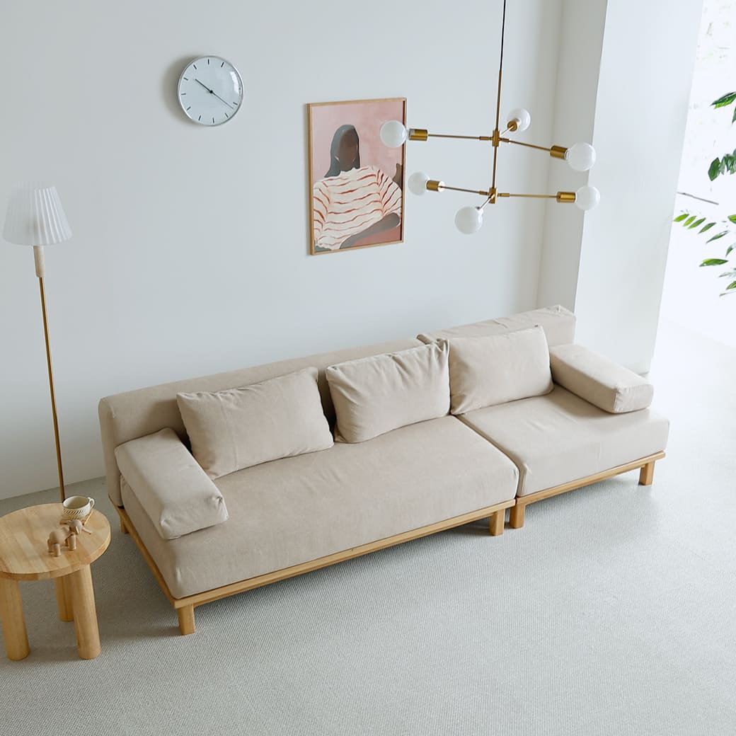 m - sf11 SIEVE rect unit sofa 3人掛けセット ライトブラウン - miion|北欧ナチュラルモダン家具・インテリア通販 miion(ミオン)