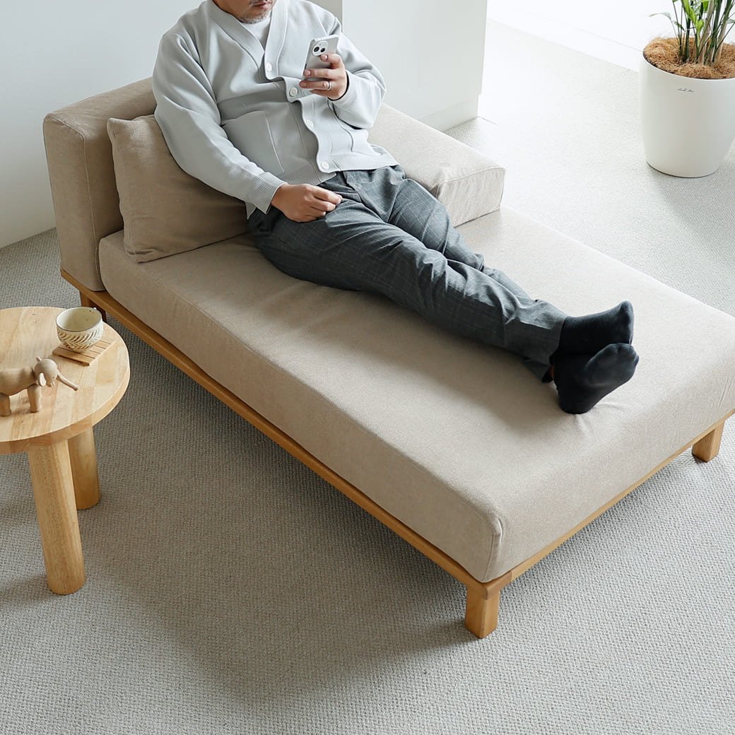 m - sf08 SIEVE rect unit sofa ロングタイプ ライトブラウン - miion|北欧ナチュラルモダン家具・インテリア通販 miion(ミオン)