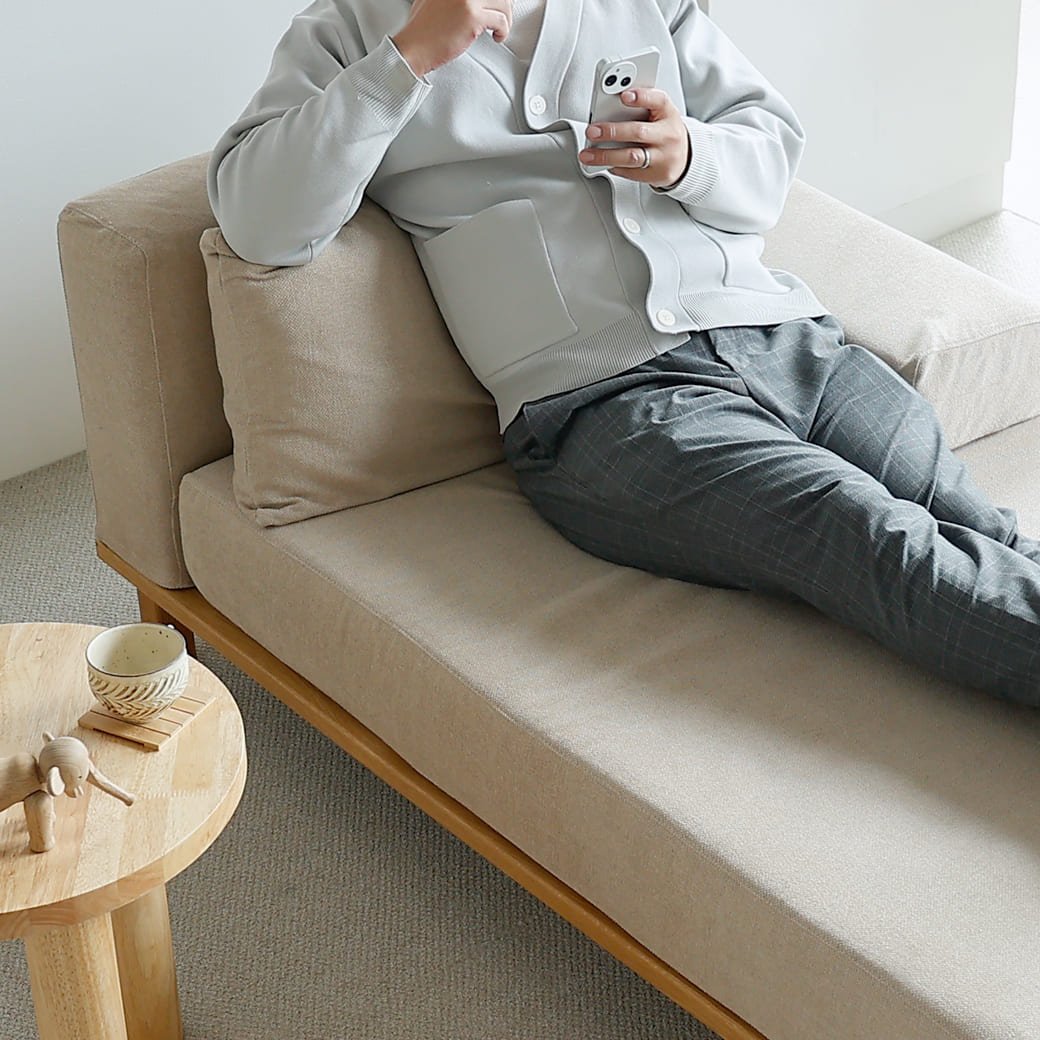 m - sf08 SIEVE rect unit sofa ロングタイプ ライトブラウン - miion|北欧ナチュラルモダン家具・インテリア通販 miion(ミオン)