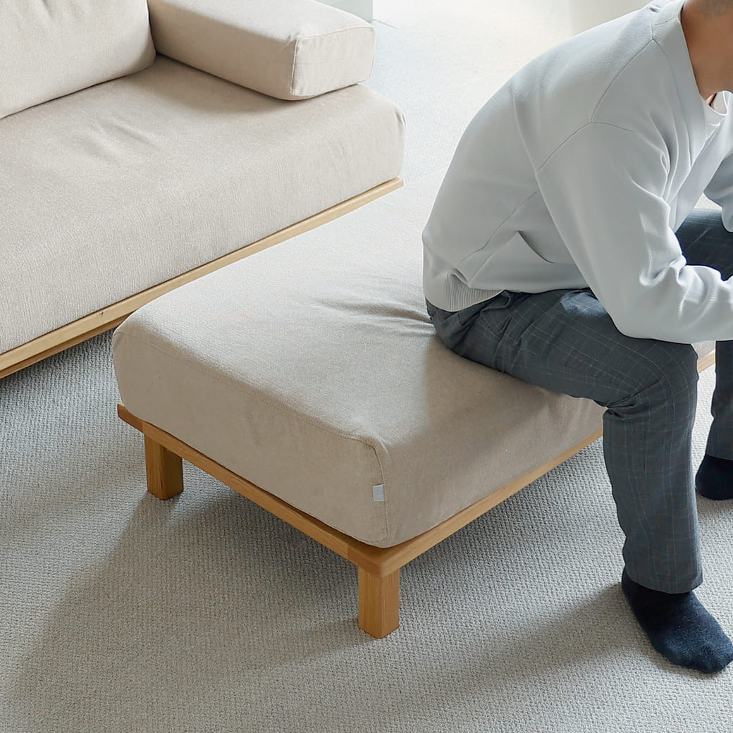 m - sf05 SIEVE rect unit sofa オットマンタイプ ライトブラウン - miion|北欧ナチュラルモダン家具・インテリア通販 miion(ミオン)
