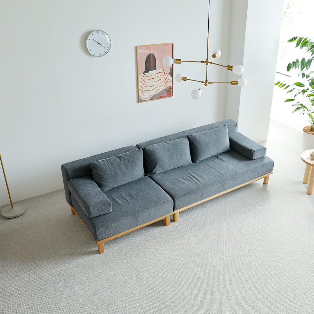 m-sf07 SIEVE rect unit sofa ワイドタイプ ブルー