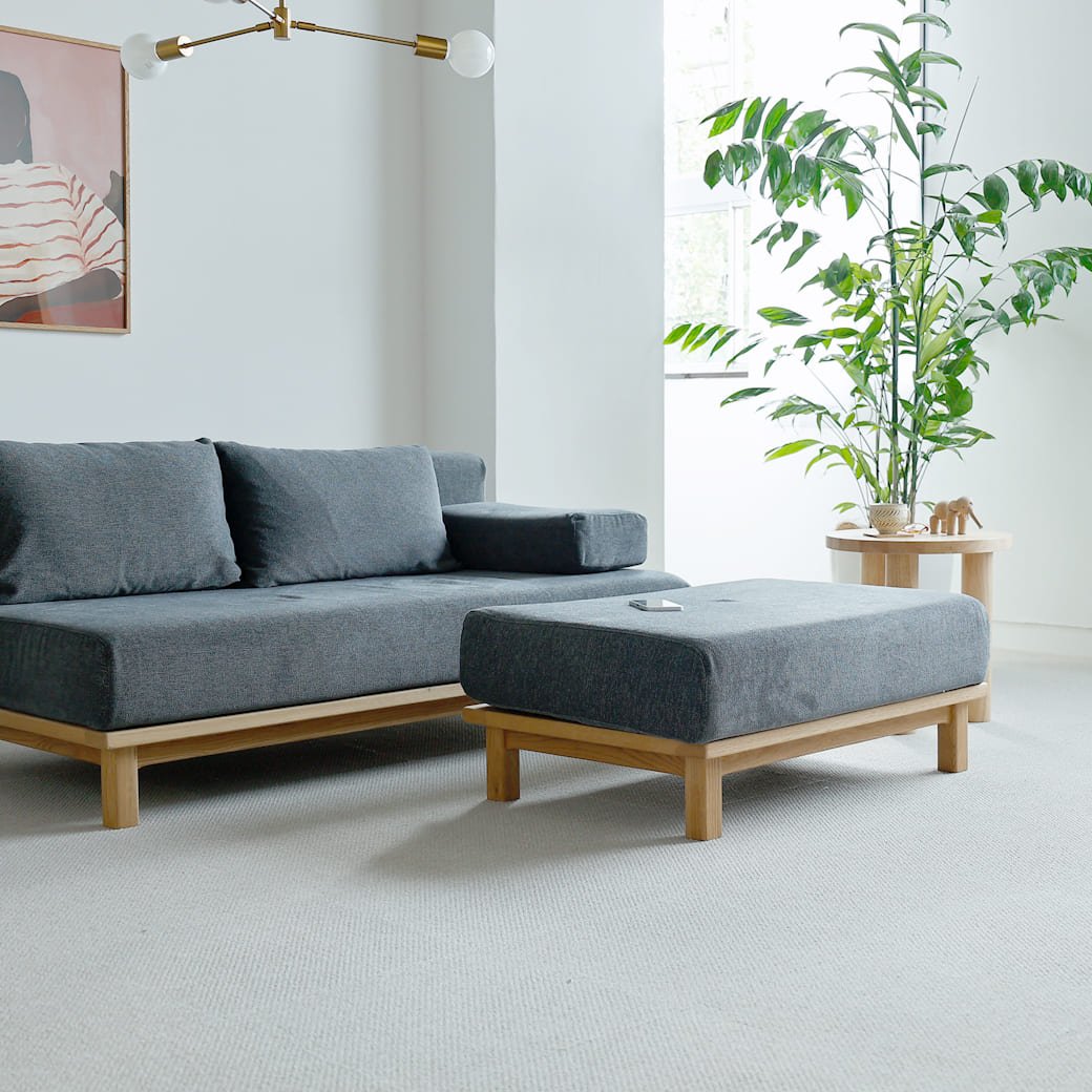 m - sf05 SIEVE rect unit sofa オットマンタイプ ライトブラウン - miion|北欧ナチュラルモダン家具・インテリア通販 miion(ミオン)