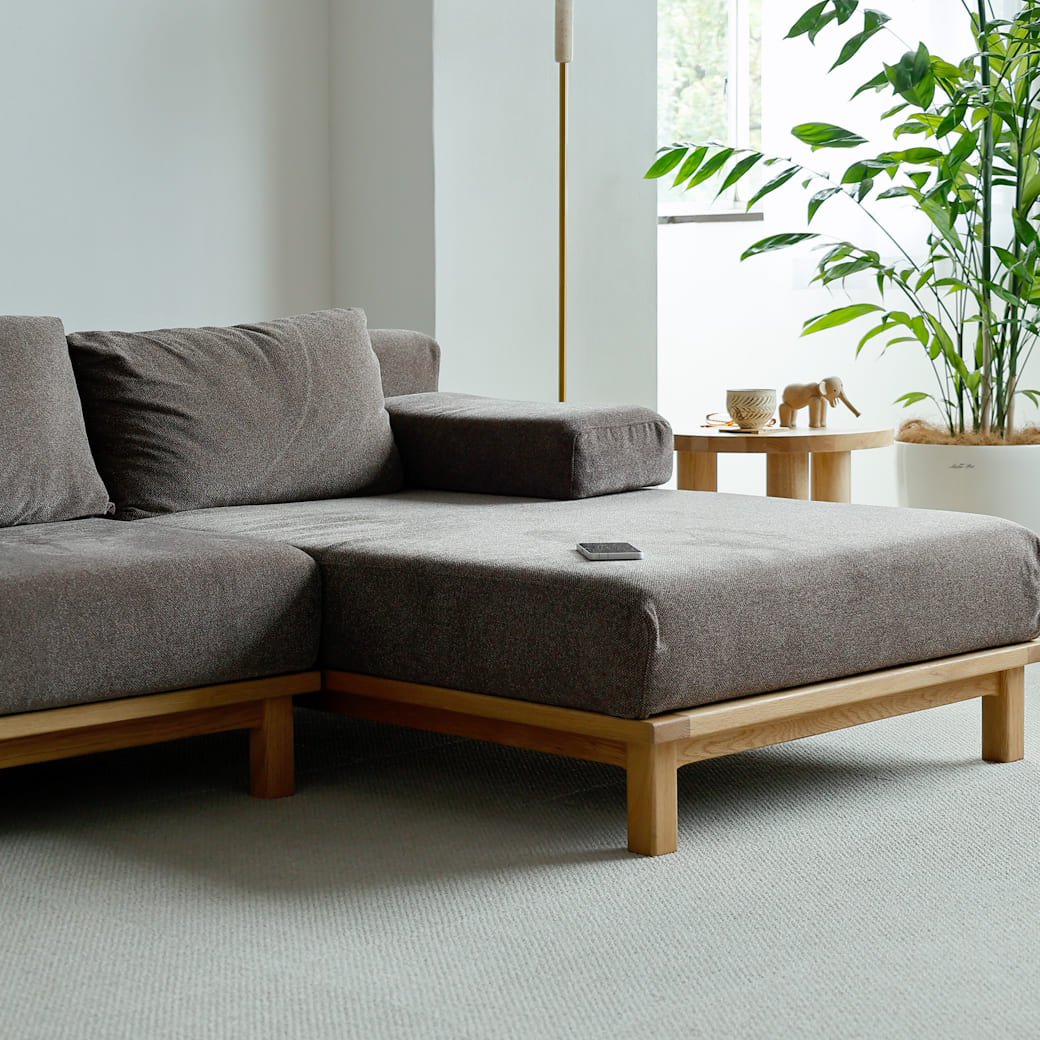 m - sf08 SIEVE rect unit sofa ロングタイプ ライトブラウン - miion|北欧ナチュラルモダン家具・インテリア通販 miion(ミオン)
