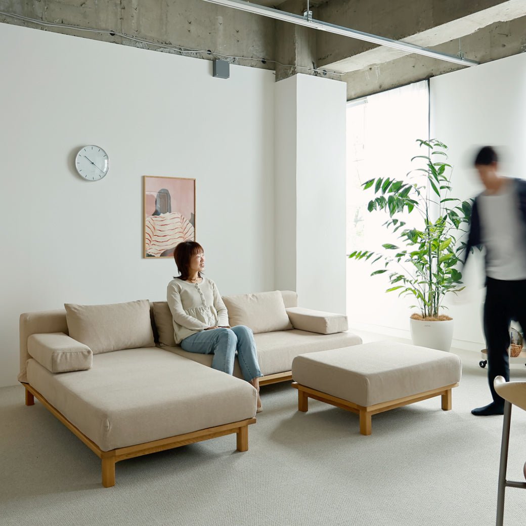 m - sf08 SIEVE rect unit sofa ロングタイプ ライトブラウン - miion|北欧ナチュラルモダン家具・インテリア通販 miion(ミオン)