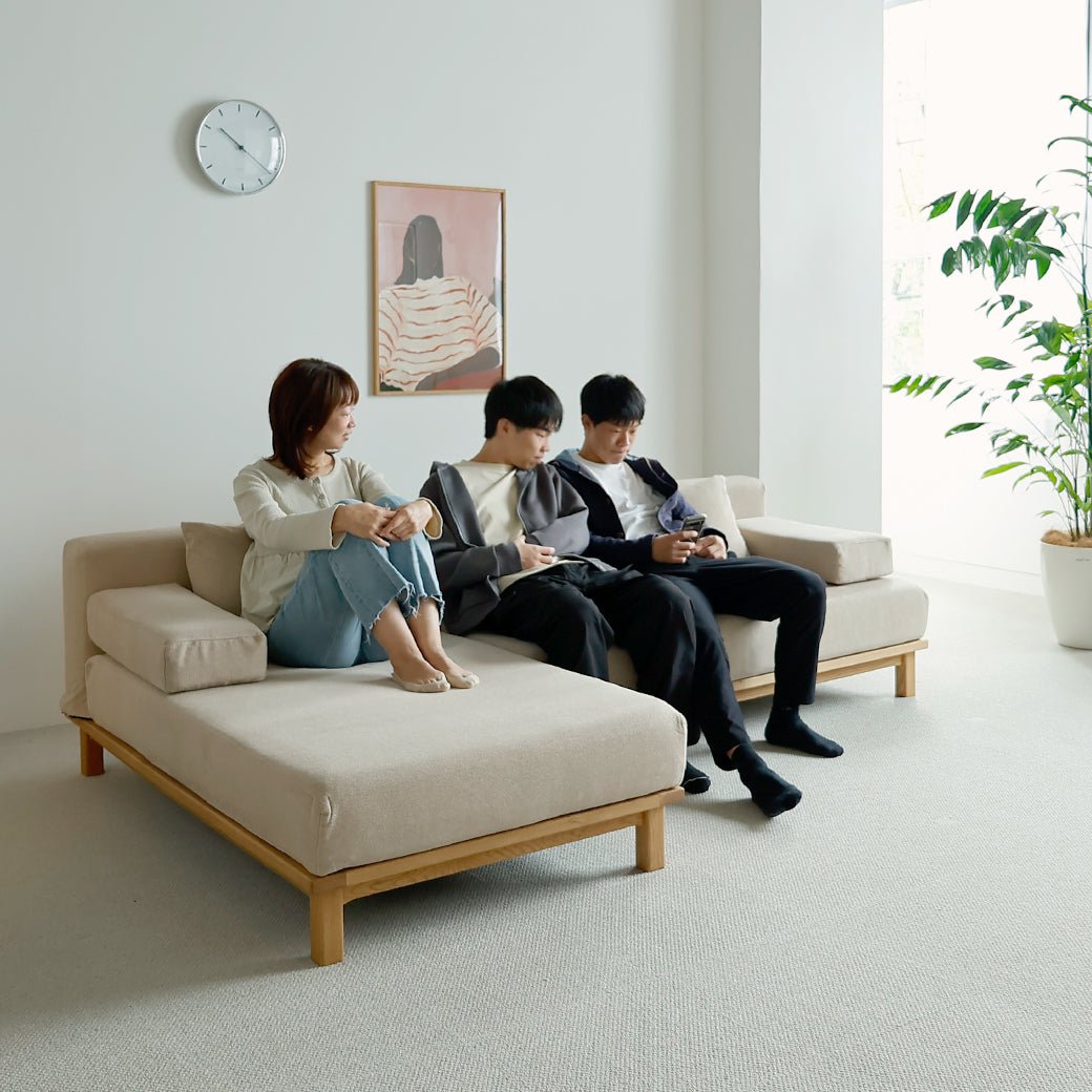 m - sf07 SIEVE rect unit sofa ワイドタイプ ライトブラウン - miion|北欧ナチュラルモダン家具・インテリア通販 miion(ミオン)