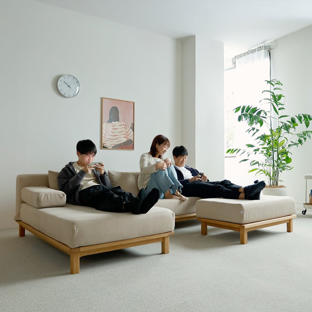 m - sf05 SIEVE rect unit sofa オットマンタイプ ライトブラウン - miion|北欧ナチュラルモダン家具・インテリア通販 miion(ミオン)