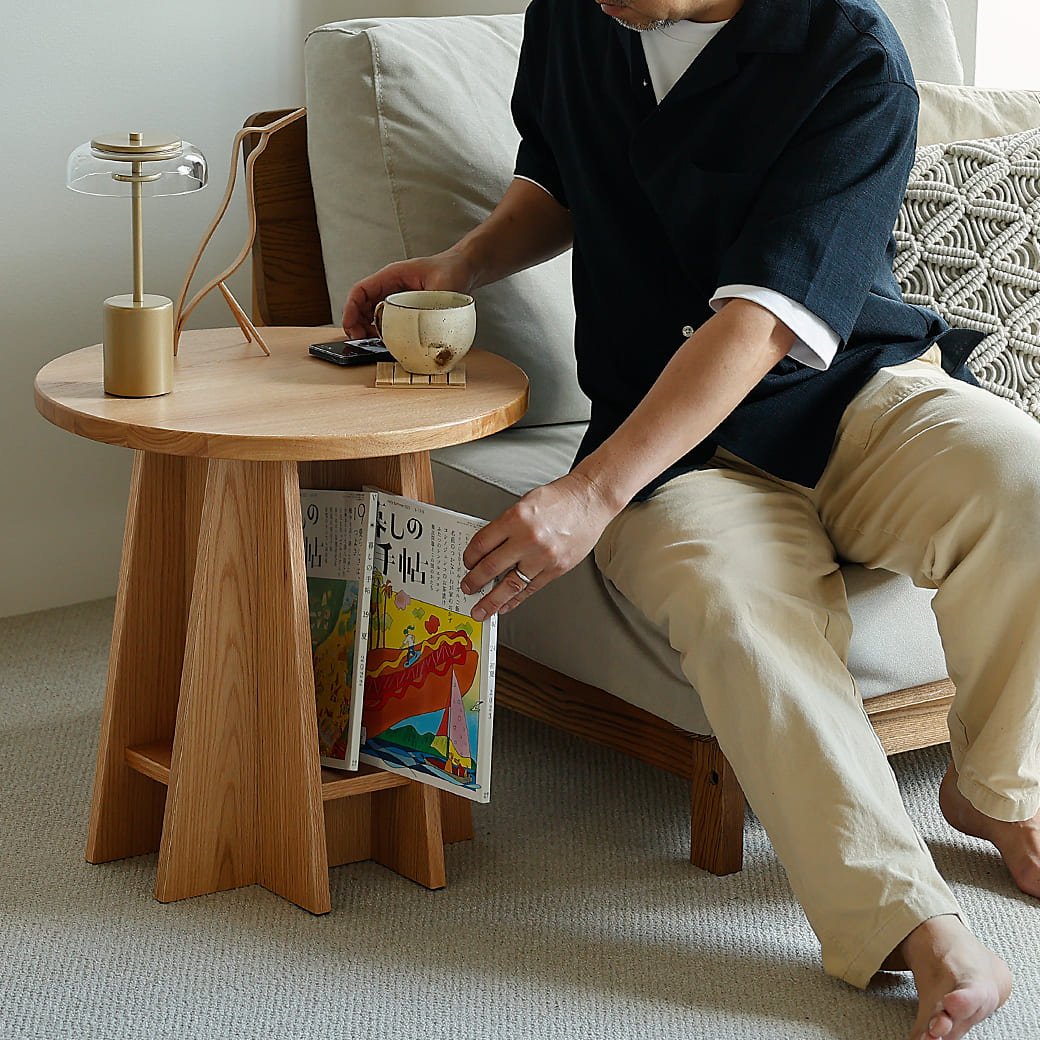 m - st02 ブックシェルフ付きサイドテーブル - miion|北欧ナチュラルモダン家具・インテリア通販 miion(ミオン)