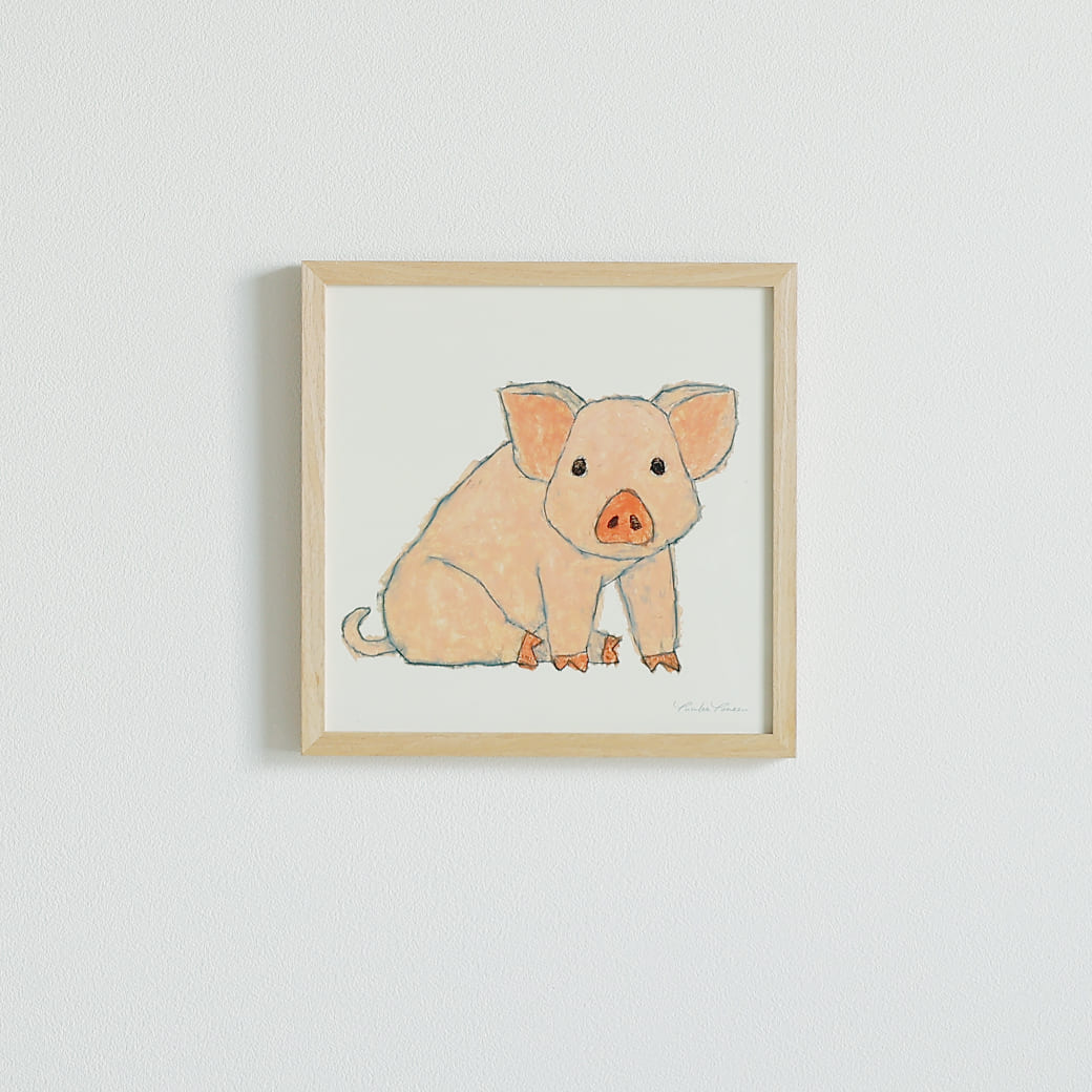 m - po10 アートポスター a good view こぶた フレームセット 米津祐介 - miion|北欧ナチュラルモダン家具・インテリア通販 miion(ミオン)