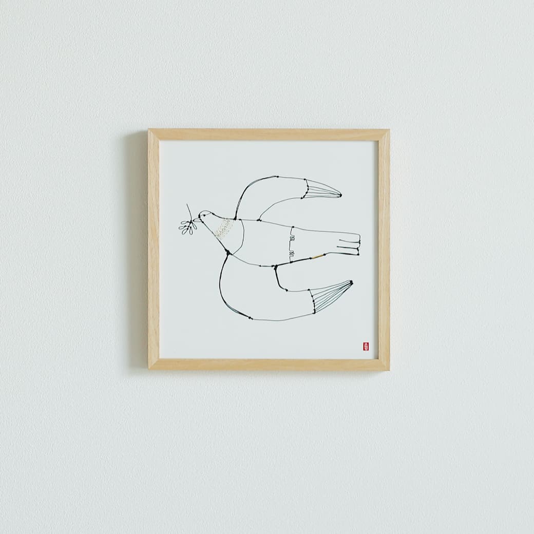 m - po08 アートポスター a good view HATO フレームセット 小川学 - miion|北欧ナチュラルモダン家具・インテリア通販 miion(ミオン)