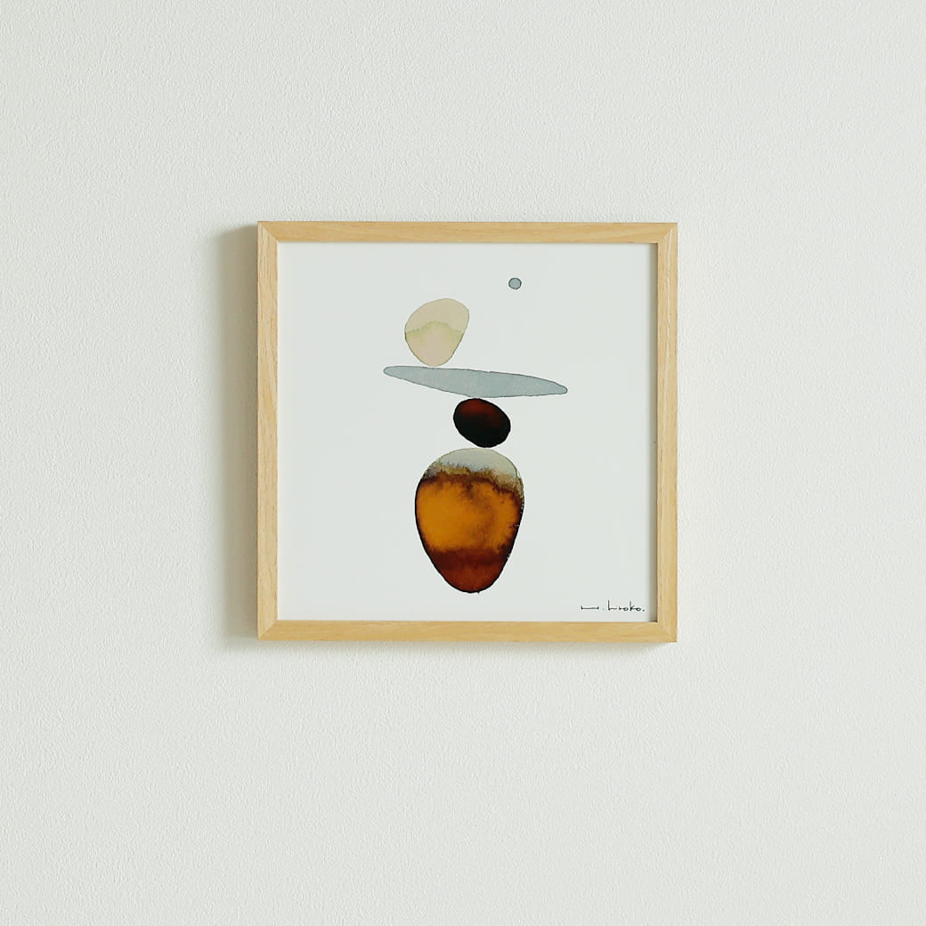 m - po21 アートポスター a good view ROCKBALANCING フレームセット ハシモトヒロコ - miion|北欧ナチュラルモダン家具・インテリア通販 miion(ミオン)