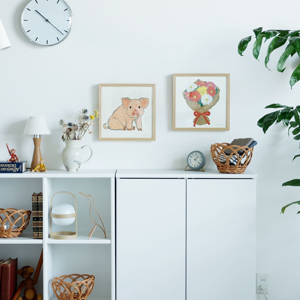 m-po11 アートポスター a good view ガーベラのブーケ フレームセット 米津祐介