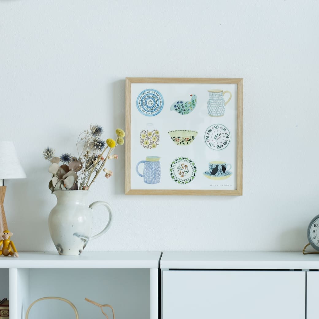 m - po15 アートポスター a good view POTTERIES フレームセット 青山佳世 - miion|北欧ナチュラルモダン家具・インテリア通販 miion(ミオン)