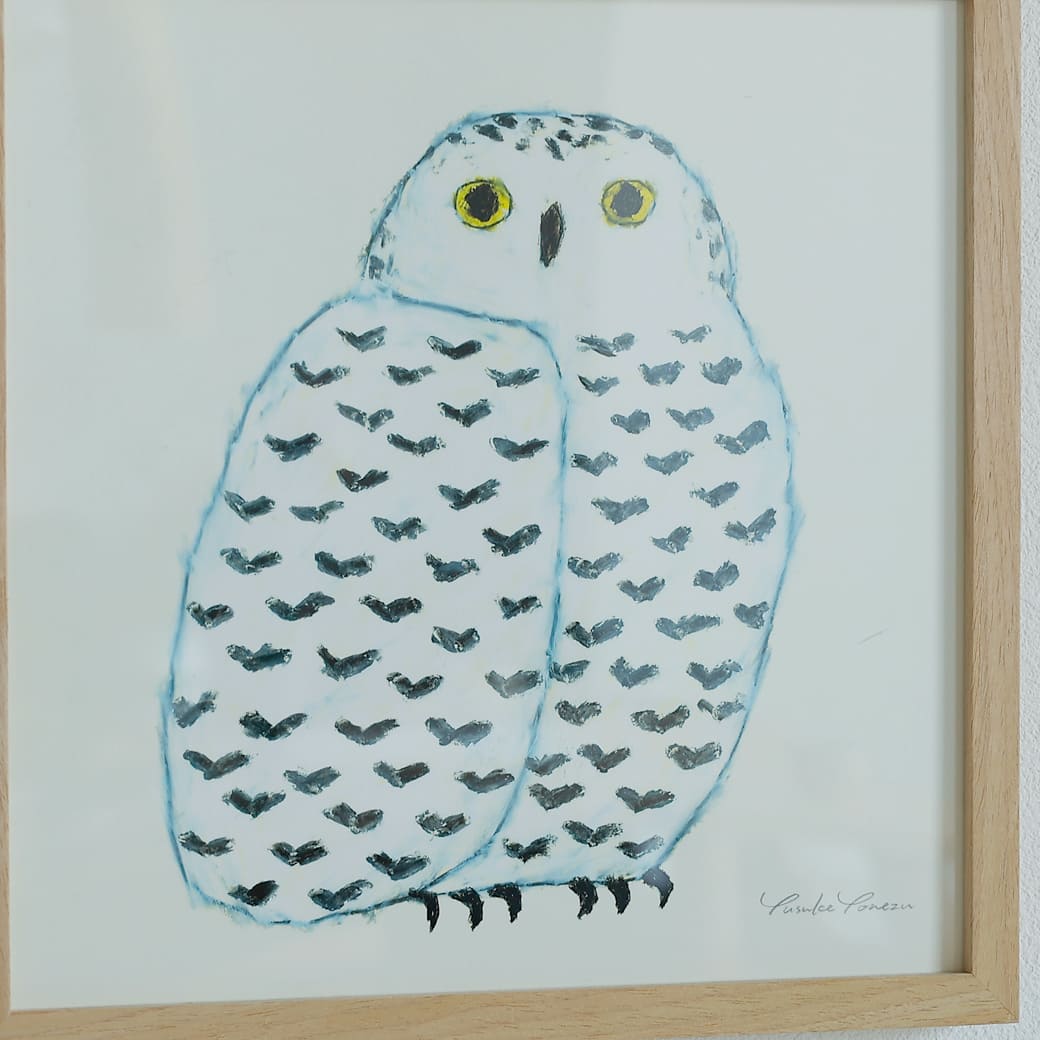 m - po12 アートポスター a good view シロフクロウ フレームセット 米津祐介 - miion|北欧ナチュラルモダン家具・インテリア通販 miion(ミオン)