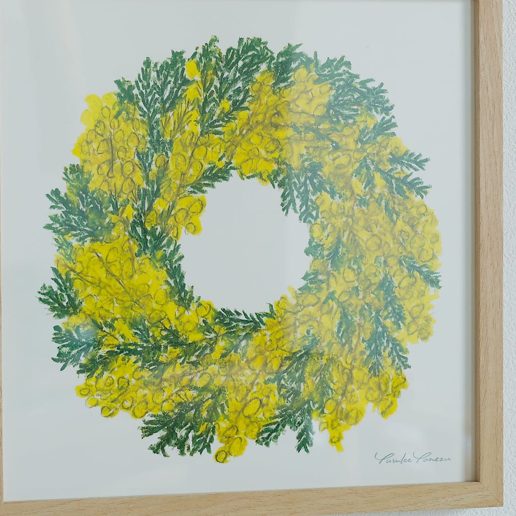 m - po13 アートポスター a good view ミモザ フレームセット 米津祐介 - miion|北欧ナチュラルモダン家具・インテリア通販 miion(ミオン)