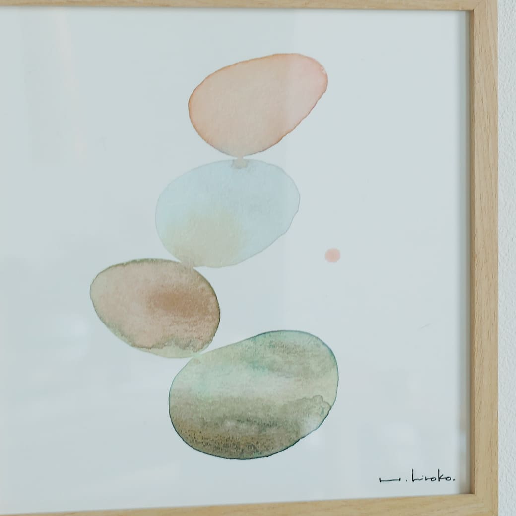 m - po20 アートポスター a good view RHYTHM フレームセット ハシモトヒロコ - miion|北欧ナチュラルモダン家具・インテリア通販 miion(ミオン)