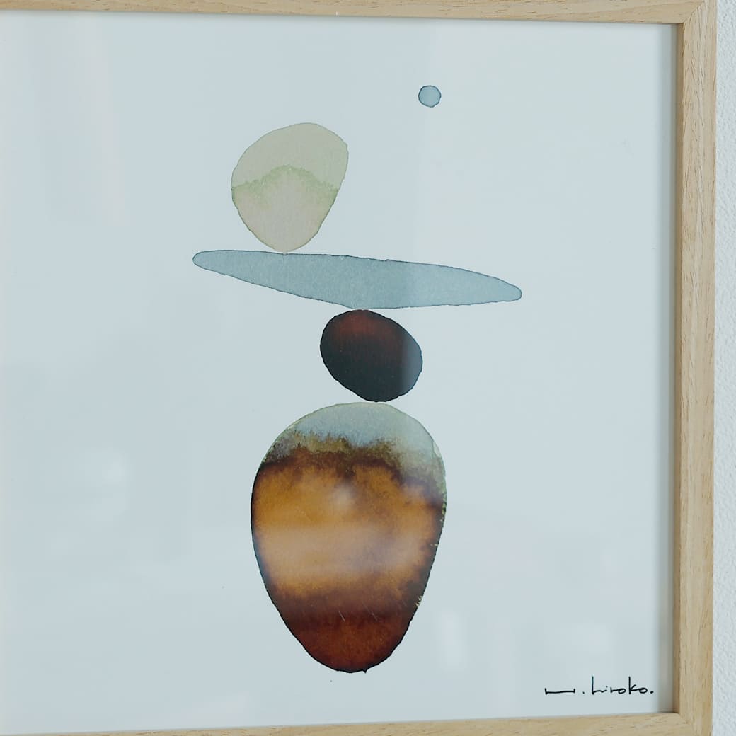 m-po21 アートポスター a good view ROCKBALANCING フレームセット ハシモトヒロコ