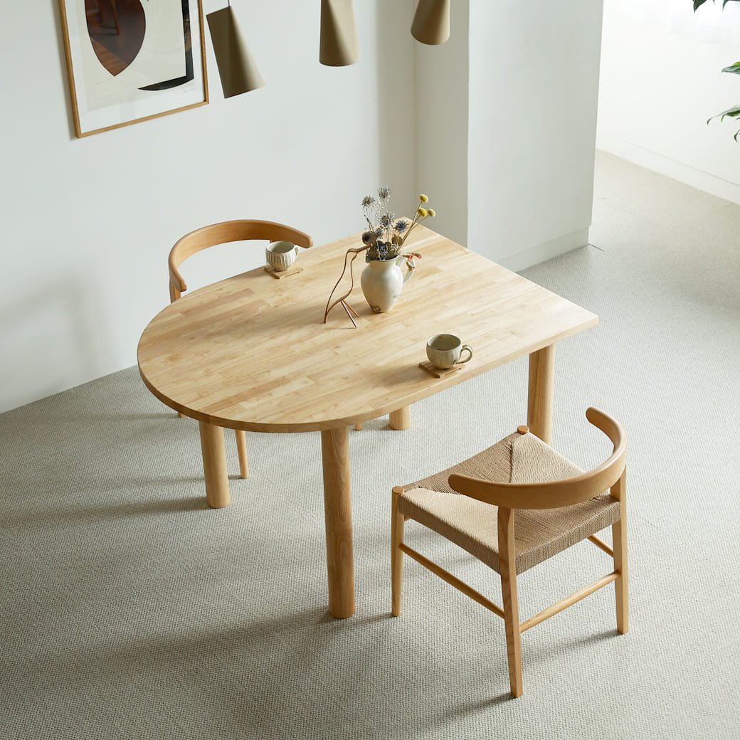 m - dt06 ハーフオーバルダイニングテーブル 幅120cm - miion|北欧ナチュラルモダン家具・インテリア通販 miion(ミオン)