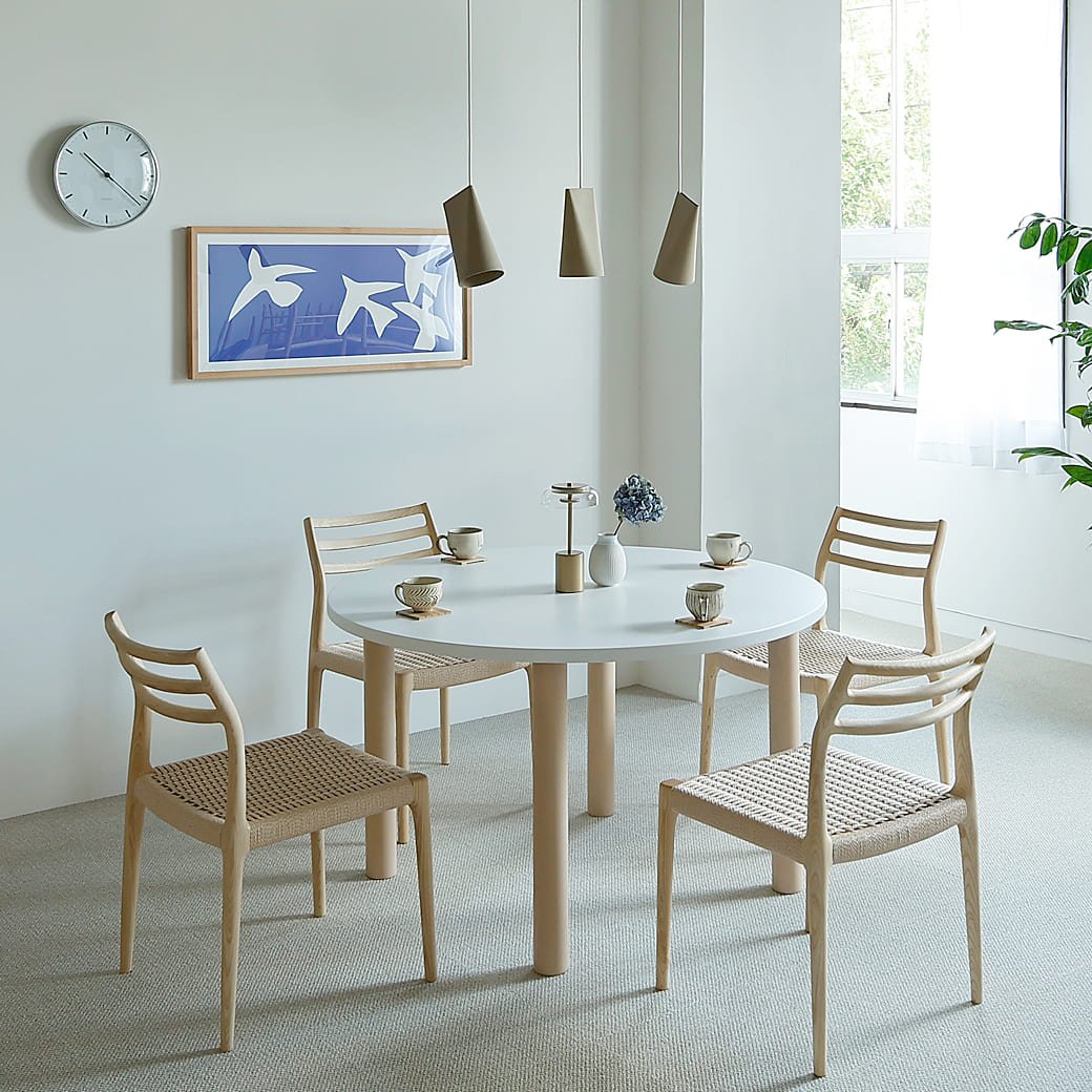 m - dt08 直径120cmラウンドダイニングテーブル(ナチュラルカラー脚タイプ) - miion|北欧ナチュラルモダン家具・インテリア通販 miion(ミオン)
