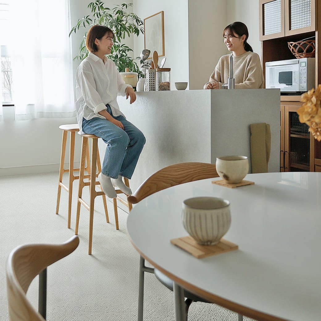 八角形×三脚構造 プランタースツール｜ウォルナット×アッシュ無垢材 八角形×三脚構造 プランタースツール｜ウォルナット×アッシュ無垢材