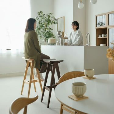 ハイスツール 天然木アッシュ無垢材 2色展開｜キッチン・バー