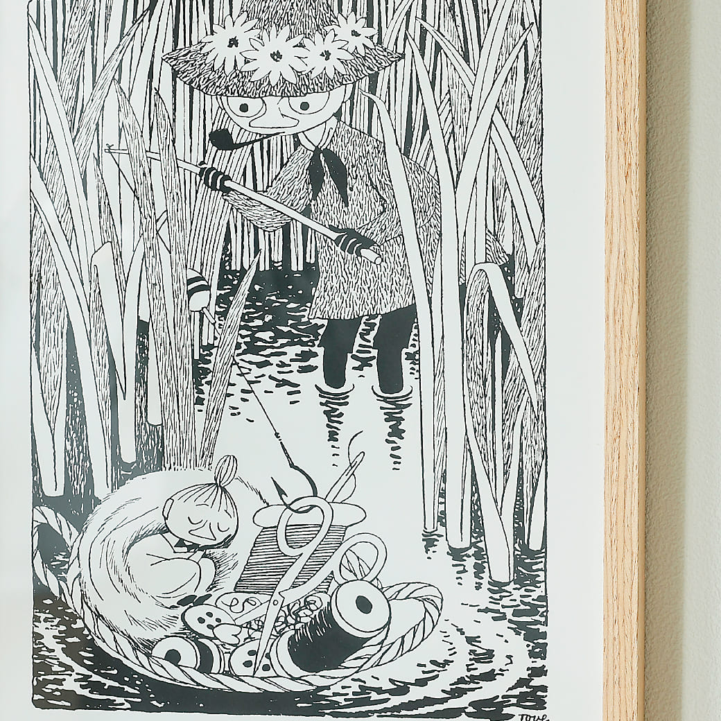 m-po47 アートポスター　MOOMIN（ムーミン）Snufkin Fishing