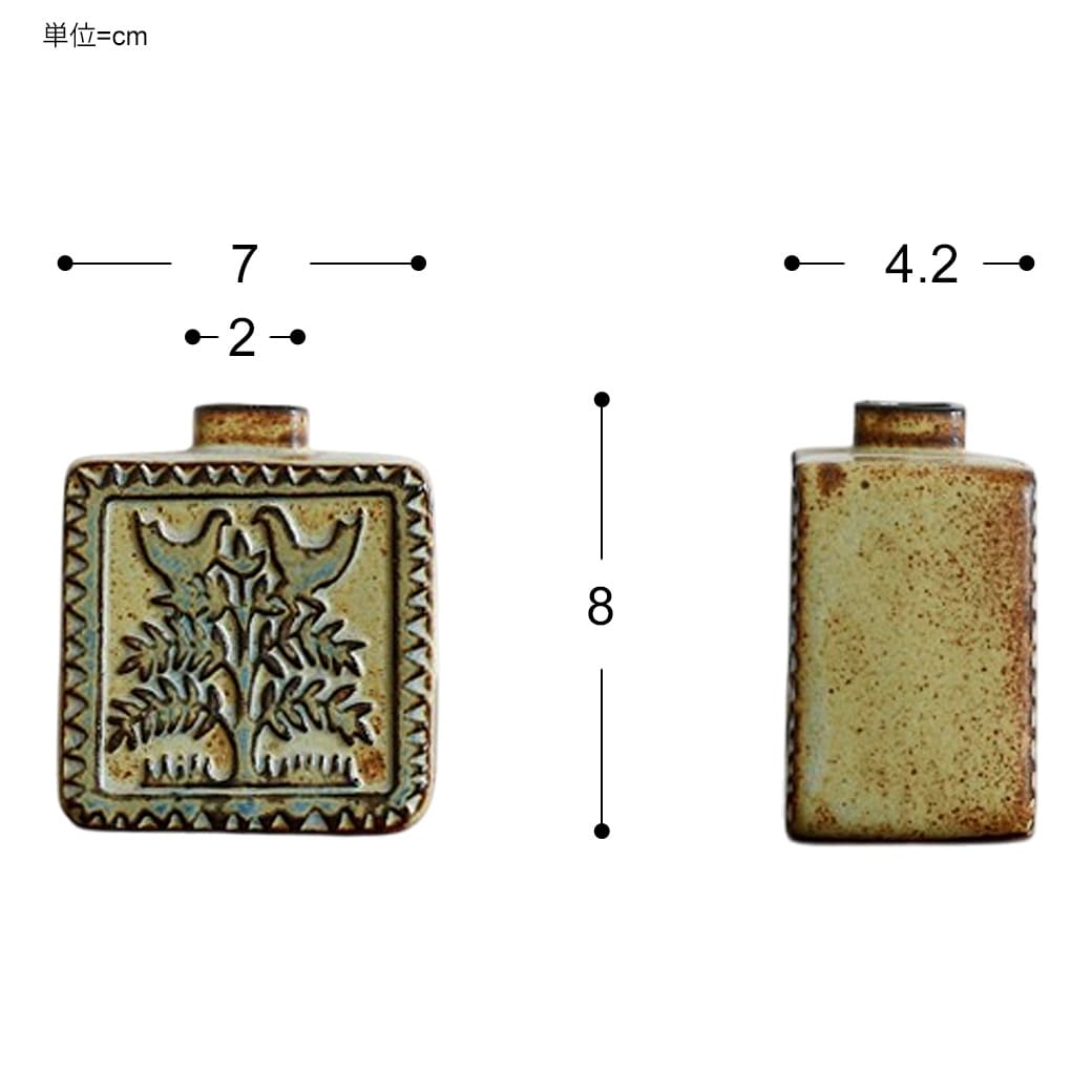 m-fv03 フラワーベース　かしわ窯　Vase Bird Square - miion｜北欧ナチュラルモダン家具・インテリア通販 miion（ミオン）