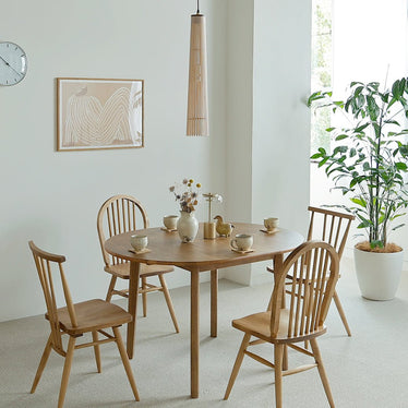 伸長式 ダイニングテーブル 90-120cm 楕円形 北欧モダン｜miion