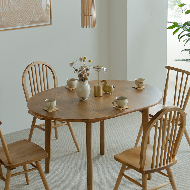 伸長式 ダイニングテーブル 90-120cm 楕円形 北欧モダン｜miion