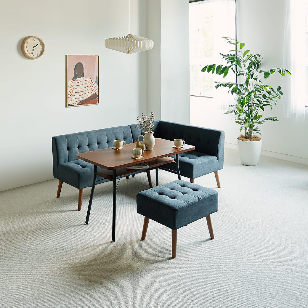 ACTUS オットマン ブルー オットマン「アクア SD-341C」布#FG220-11D ブルー色 脚部全2色