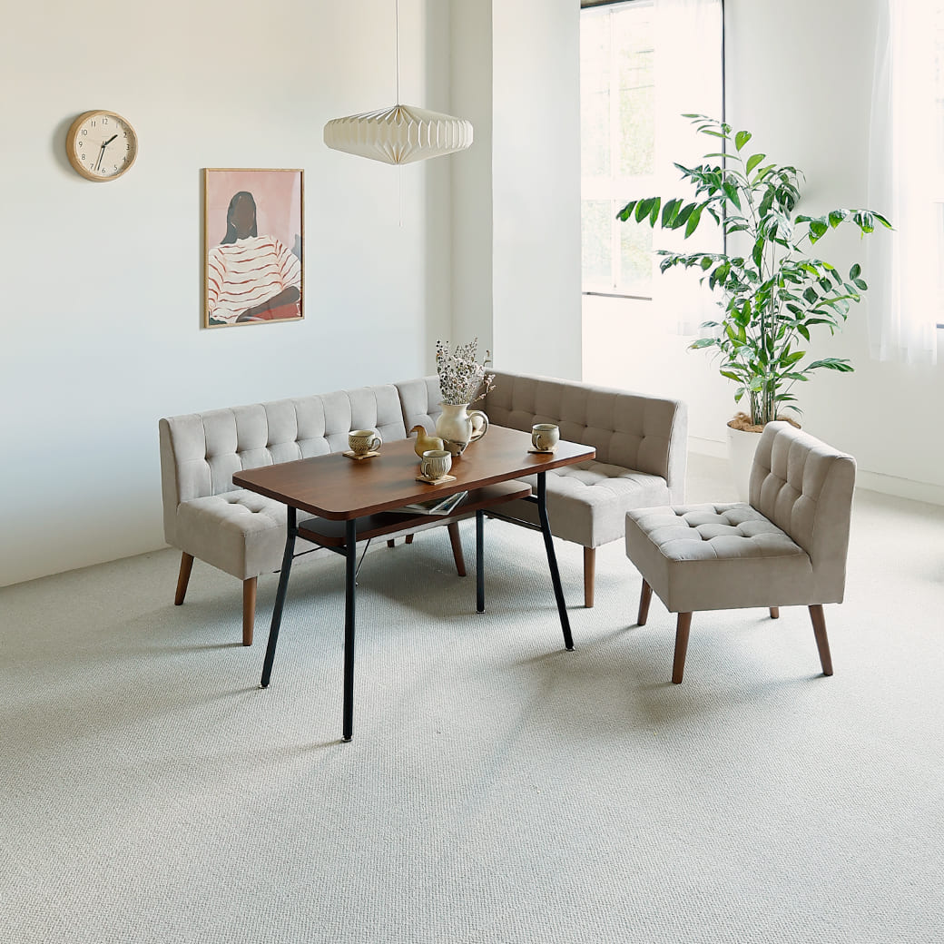 mild 1人掛けソファ 北欧ナチュラルモダン サンドベージュ｜miion