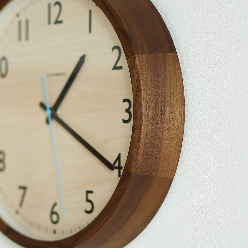DROP CLOCK 電波掛け時計 北欧デザイン WALNUT 国産｜miion - miion