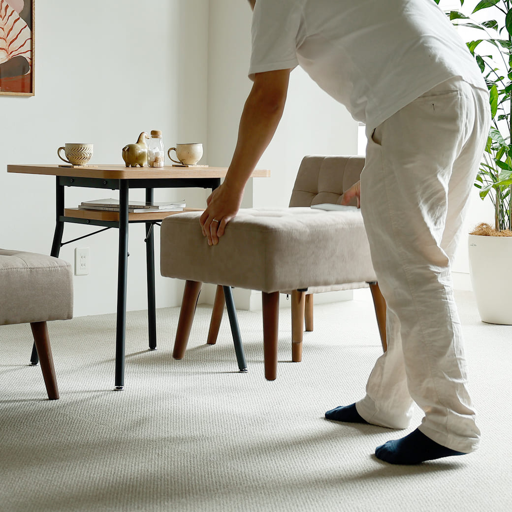 mild オットマン 北欧ナチュラルモダン サンドベージュ｜miion - miion