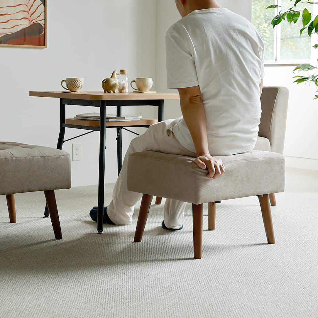 mild オットマン 北欧ナチュラルモダン サンドベージュ｜miion - miion