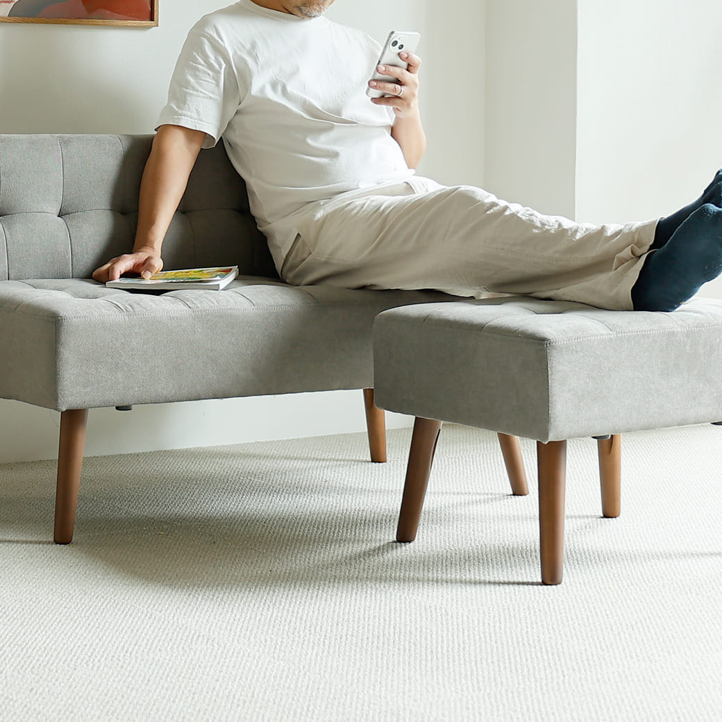 mild 2人掛けソファ 北欧ナチュラルモダン グレー｜miion - miion