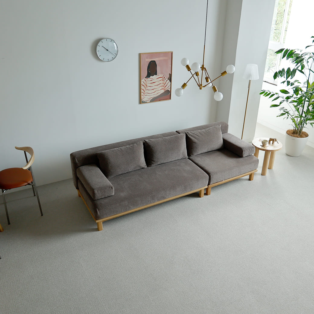 SIEVE rect unit sofa ワイドタイプ ブルー SIEVE rect unit 2人掛けソファ ワイド カバーリング ブルー｜miion