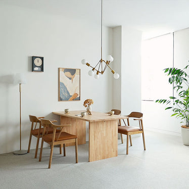 ハーフアーム ダイニングチェア キャメル レザー 北欧｜miion - miion