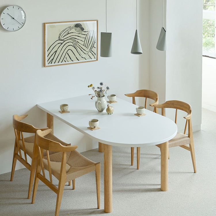 ダイニング5点セット ハーフオーバルテーブル 幅160cm｜miion - miion